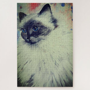 Chat Avec Les Yeux Bleus Jigsaw Puzzle J'Aime Mes