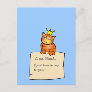 Chat avec lettre - Carte postale