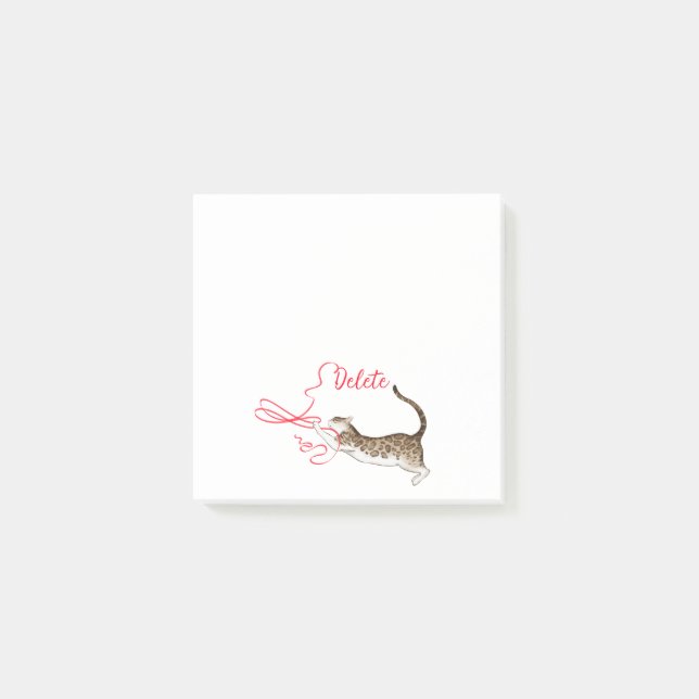 Chat avec message de ruban Notes post-it (Devant)