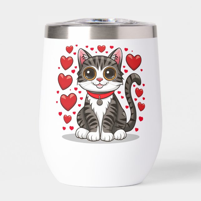 Chat avec symboles d'amour Clipart-85245 (Avant)