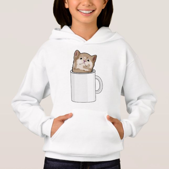 Chat avec tasse de café (Devant)