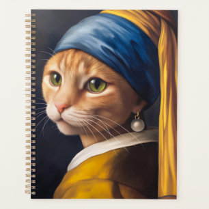 Chat avec une oreille de perle   Funny Vermeer Par