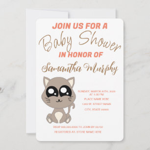 Chat bébé Invitation Baby shower