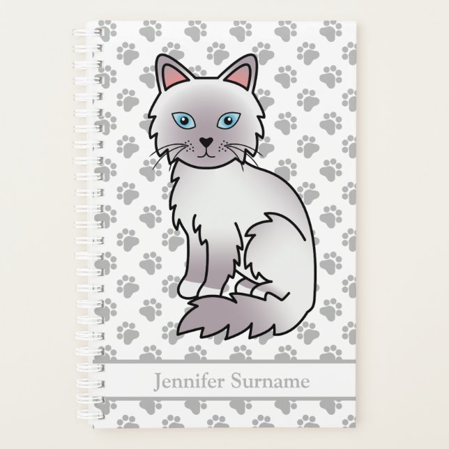 Chat Birman / Ragdoll Lilac Point et pattes & Text (Devant)