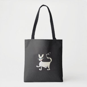 Chat blanc avec maquillage sur Sac fourre-tout noi