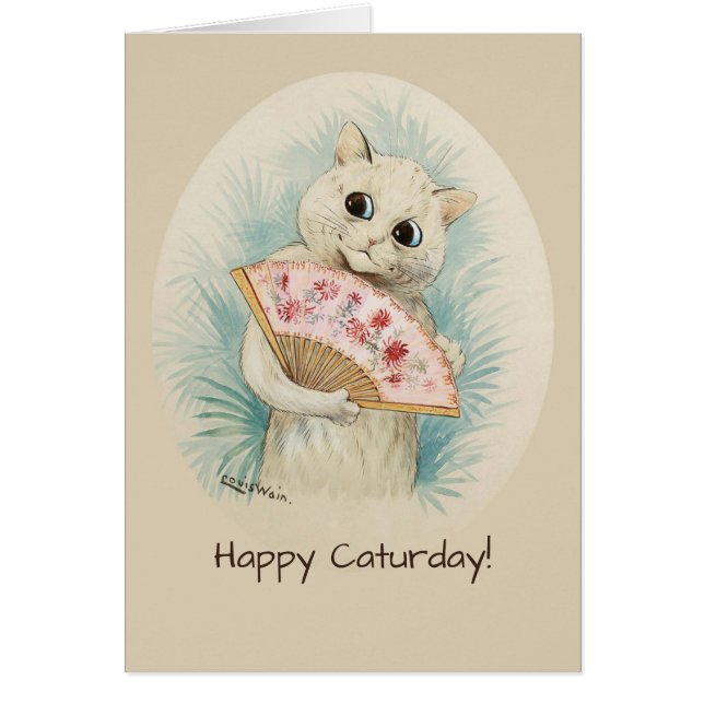 Chat blanc avec ventilateur CC0134 Louis Wain (Devant)