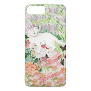 Chat blanc dans un coque iphone de jardin