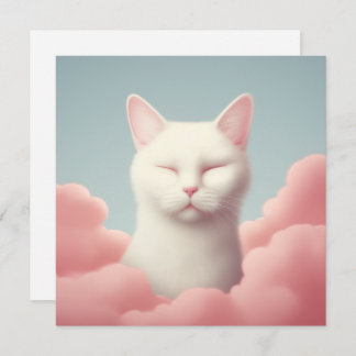 Chat Blanc Dormant Dans Les Nuages