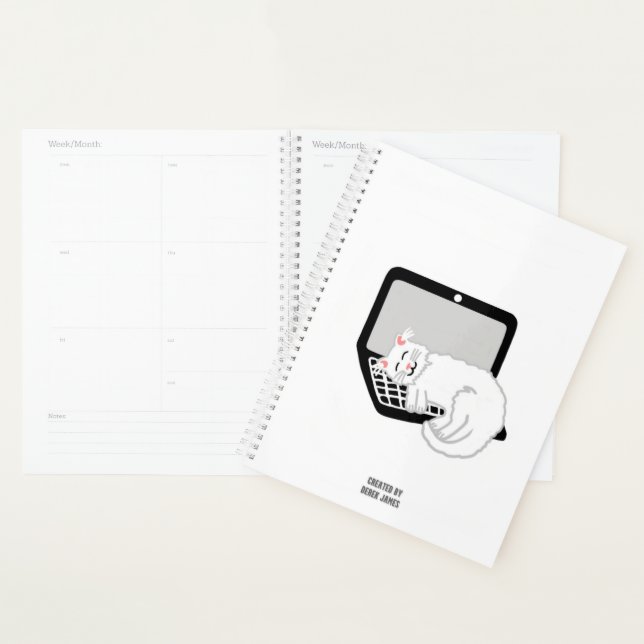 Chat Blanc Dormir Sur Ordinateur Portable Standard (Devant avec enveloppe)