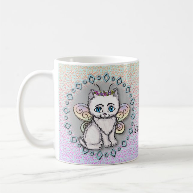 Chat blanc Fairy mug (Gauche)