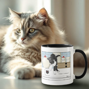 Chat blanc gris Funny Thé Mug cuisine