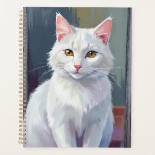 Chat Blanc   Peinture d'Animal de Compagnie Chat à