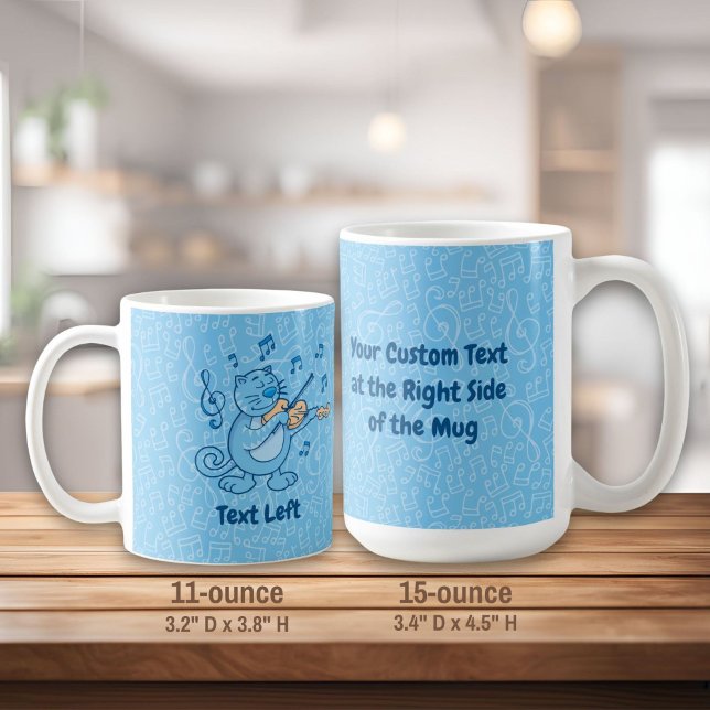 Chat bleu avec Mug de café violon (Créateur téléchargé)