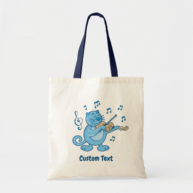 Chat bleu avec Sac fourre-tout violon (Devant)