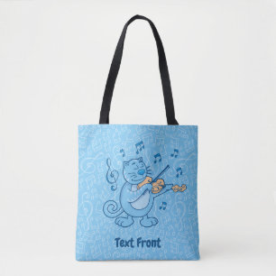 Chat bleu avec Sac fourre-tout violon