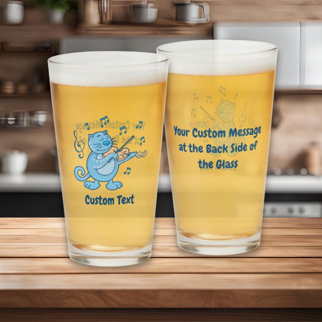 Chat bleu avec violon en verre (Créateur téléchargé)