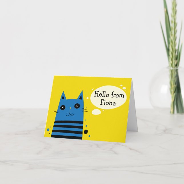 Chat bleu et jaune de style moderne d'amusement de (Devant)