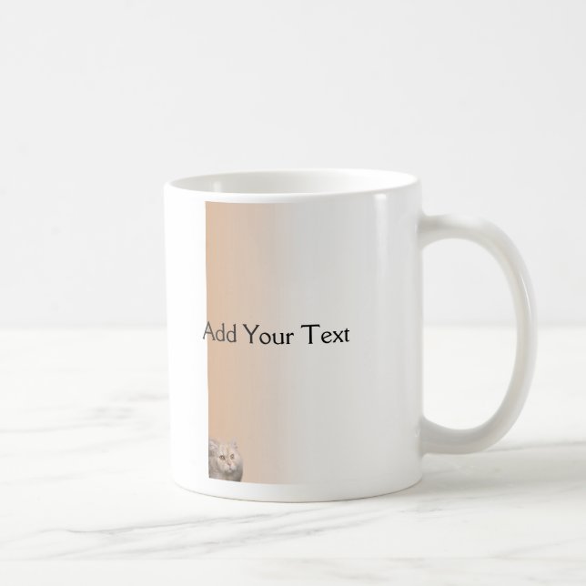 Chat blond avec des yeux de topaze sur la tasse de (Droite)