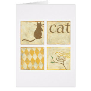 Chat Brown et oiseau jaune par Chariklia Zarris