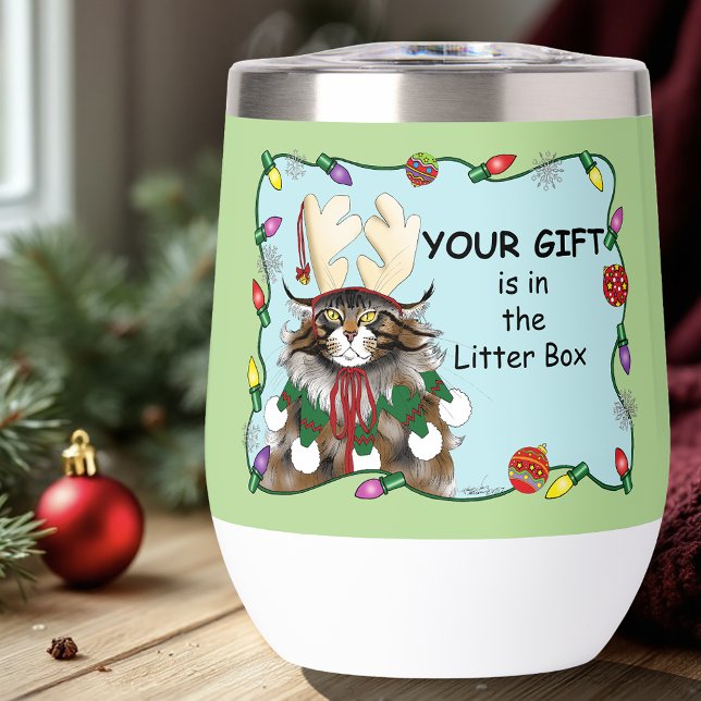Chat cadeau de Noël Green Funny (Créateur téléchargé)