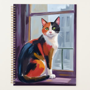 Chat calico   Animal de compagnie sur le rebord de