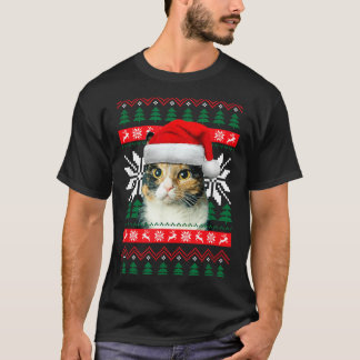 Chat calico chapeau de Père Noël style Sweat de No