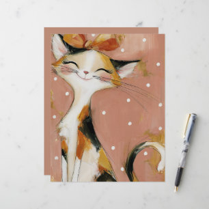 Chat calico fantaisiste Rose Poussiéreuse Orange N