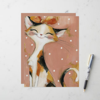 Chat calico fantaisiste Rose Poussiéreuse Orange N