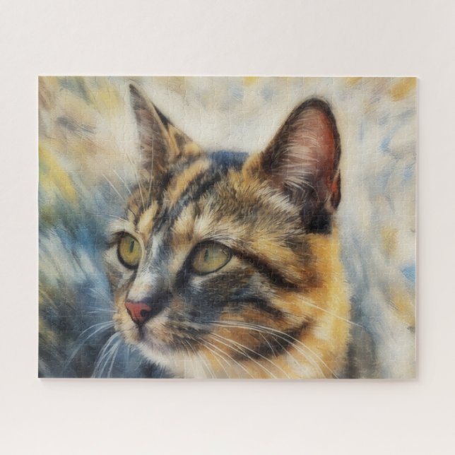 Chat Calicot Joli Chat Art Grand Puzzle (Horizontal)