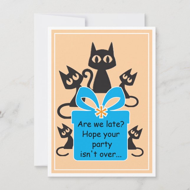 Chat! Carte d'anniversaire Fun Flat ! (Devant)