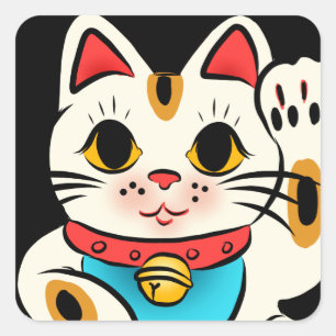 Chat chanceux Maneki Neko autocollants