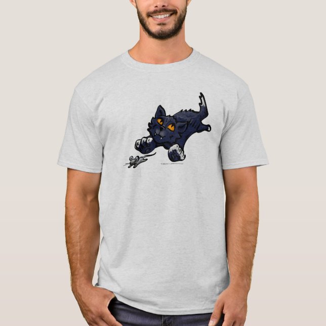 Chat Chasing souris lumière TShirt (Devant)