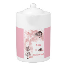 Chat Cheshire rose Vintage Alice au pays des merve