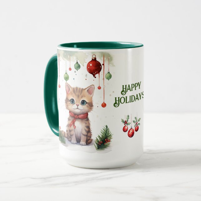 Chat Christmas Mug (Devant gauche)