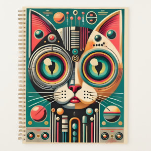 Chat Circuit Rétro Futuriste Milieu de Siècle