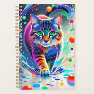 Chat coloré, éclaboussure, peinture, classement de