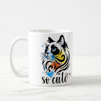 Chat coloré Mug - So mignonne Coffee Cat Cat