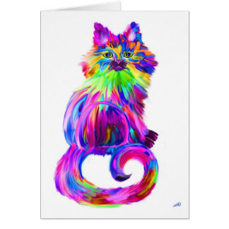 Chat coloré peint par doigt