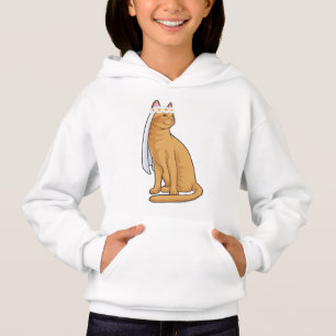Chat comme mariée avec voile