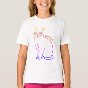Chat cool avec lunettes de soleil Rainbow T-shirt