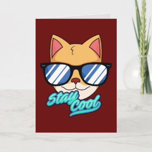 CHAT cool ENFANT ANNIVERSAIRE ENFANTS CARTES DE RE