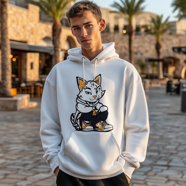 Chat cool sur le bloc | Sweat - shirt à capuche Ly (Créateur téléchargé)