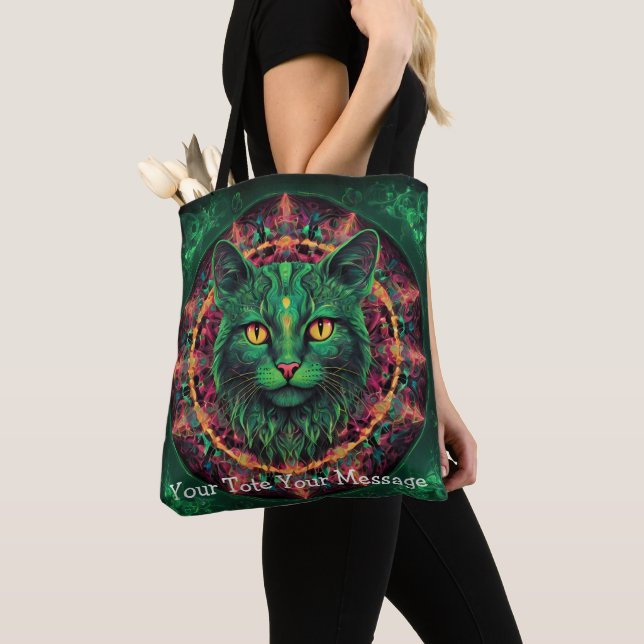 Chat Cosmic Guardian - Sac fourre-tout de Mandala  (De près)