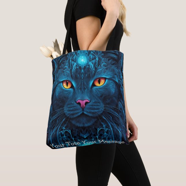 Chat Cosmic Guardian - Sac fourre-tout de Mandala  (De près)