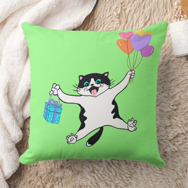 Chat Coussin Joueur Paire Chat Décoratif Vert Clai (Couverture)