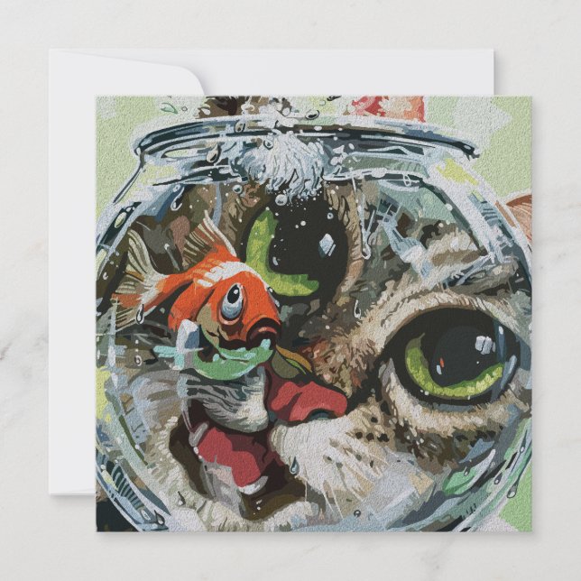 Chat Curieux & Poisson Rouge Prudent (Devant)