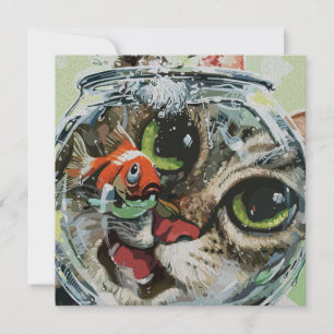 Chat Curieux & Poisson Rouge Prudent