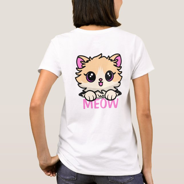 Chat Cute En T-shirt Poche (Dos)