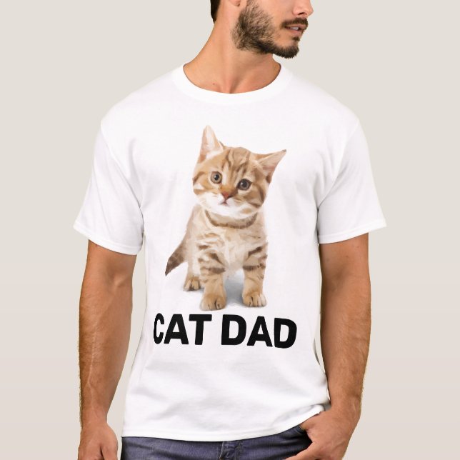 CHAT DAD GINGER KITTEN MENS T-SHIRTS (Devant)