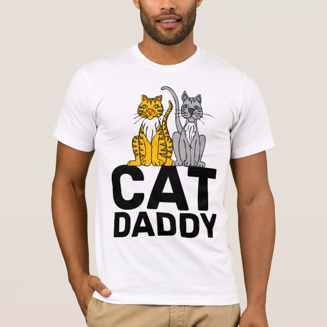 CHAT DADDY, CHAT DAD, T-SHIRTS POUR HOMMES ET CHEM (Devant)